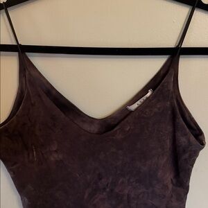 Brown Tie-Dye Spaghetti Strap Top